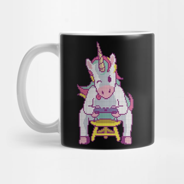 Pixel Gamer Unicorn - low-bit graphics - gift by sweetczak